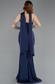 Abendkleid im Meerjungfrau-Stil Lang Satin Marineblau ABU5644
