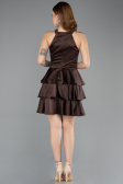 Partykleid Kurz Satin Braun ABK2528