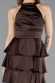 Partykleid Kurz Satin Braun ABK2528