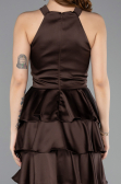 Partykleid Kurz Satin Braun ABK2528