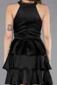 Partykleid Kurz Satin Schwarz ABK2528