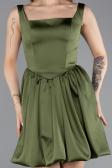 Abendkleid Kurz Satin Khaki ABK2529