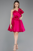 Partykleid Kurz Satin Fuchsie ABK2510