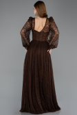 Braun Abendkleid Spitze Lang ABU5334