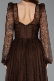 Braun Abendkleid Spitze Lang ABU5334