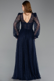 Marineblau Abendkleid Spitze Lang ABU5334