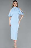 Abendkleid Midi Eisblau ABK2517