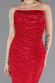 Abendkleid Lang File Rot ABU5636