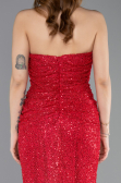 Abendkleid Lang File Rot ABU5636