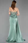 Minzgrün Abendkleid Satin Lang ABU5578