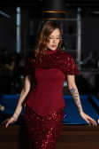 Abendkleid Lang Weinrot ABU5640