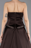 Abendkleid Lang Satin Braun ABU5684