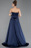 Abendkleid Lang Satin Marineblau ABU5684