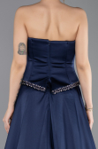 Abendkleid Lang Satin Marineblau ABU5684