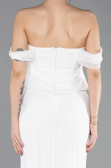 Abendkleid im Meerjungfrau-Stil Lang Spitze Weiß ABU5685
