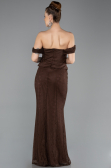Abendkleid im Meerjungfrau-Stil Lang Spitze Braun ABU5685