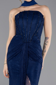 Abendkleid Lang Spitze Marineblau ABU5686