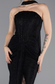Abendkleid Lang Spitze Schwarz ABU5686