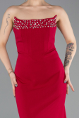 Abendkleid im Meerjungfrau-Stil Lang Fuchsie dunkel ABU5680