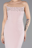 Abendkleid im Meerjungfrau-Stil Lang Puder ABU5680