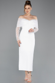Partykleid Midi Weiß ABK2533