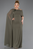 Khaki Abendgarderobe İn Großen Größen Chiffon Lang ABU5419