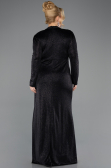 Hijab-Kleid İn Übergröße Lang Schwarz ABU5502