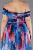 Abendkleid in Übergröße Lang Sächsischblau ABU5263
