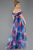 Abendkleid in Übergröße Lang Sächsischblau ABU5263
