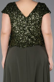 Abendgarderobe in Großen Größen Lang Chiffon Khaki ABU5651