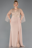 Abendgarderobe in Großen Größen Lang Chiffon Gold ABU5624