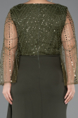 Abendgarderobe in Großen Größen Lang Chiffon Khaki ABU5624