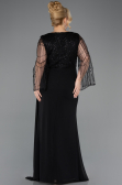 Abendgarderobe in Großen Größen Lang Chiffon Schwarz ABU5624