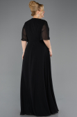 Abendgarderobe in Großen Größen Lang Chiffon Schwarz ABU5613
