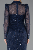 Abendkleid im Meerjungfrau-Stil Lang Marineblau ABU4526