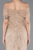 Abendkleid Lang Perlenbesetzt Gold ABU5694