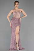 Abendkleid Lang Perlenbesetzt Puder ABU5696
