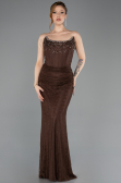 Abendkleid Lang Spitze Braun ABU5717