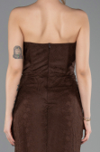 Abendkleid Lang Spitze Braun ABU5717