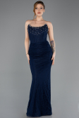 Abendkleid Lang Spitze Marineblau ABU5717