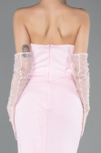 Abendkleid Lang Spitze Puder ABU5717