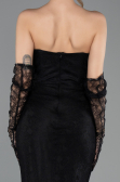Abendkleid Lang Spitze Schwarz ABU5717