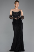 Abendkleid Lang Spitze Schwarz ABU5717