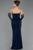 Abendkleid Lang Spitze Marineblau ABU5717