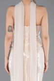 Abendkleid im Meerjungfrau-Stil Lang Beige ABU5721