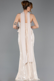 Abendkleid im Meerjungfrau-Stil Lang Beige ABU5721