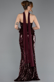 Abendkleid im Meerjungfrau-Stil Lang Weinrot ABU5721
