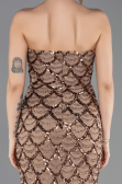 Abendkleid Lang Schuppig Kupfer ABU5701