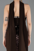 Abendkleid im Meerjungfrau-Stil Lang Schuppig Braun ABU5703