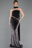 Abendkleid im Meerjungfrau-Stil Lang Schuppig Schwarz ABU5703